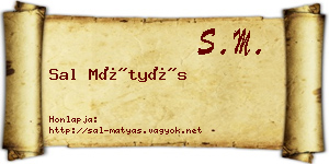 Sal Mátyás névjegykártya