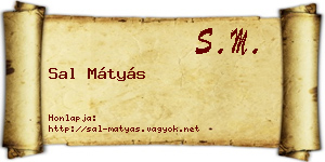 Sal Mátyás névjegykártya