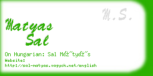 matyas sal business card